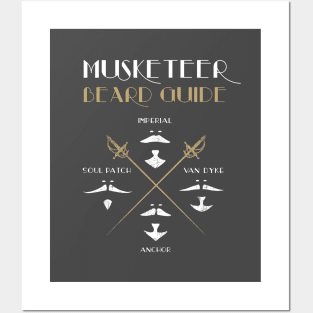 Musketeer Beard, Goatee and Mustache Guide Posters and Art